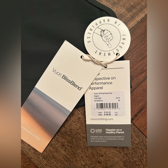 NWT Vuori All the Feels Bra Aspen Size M - Picture 6 of 7